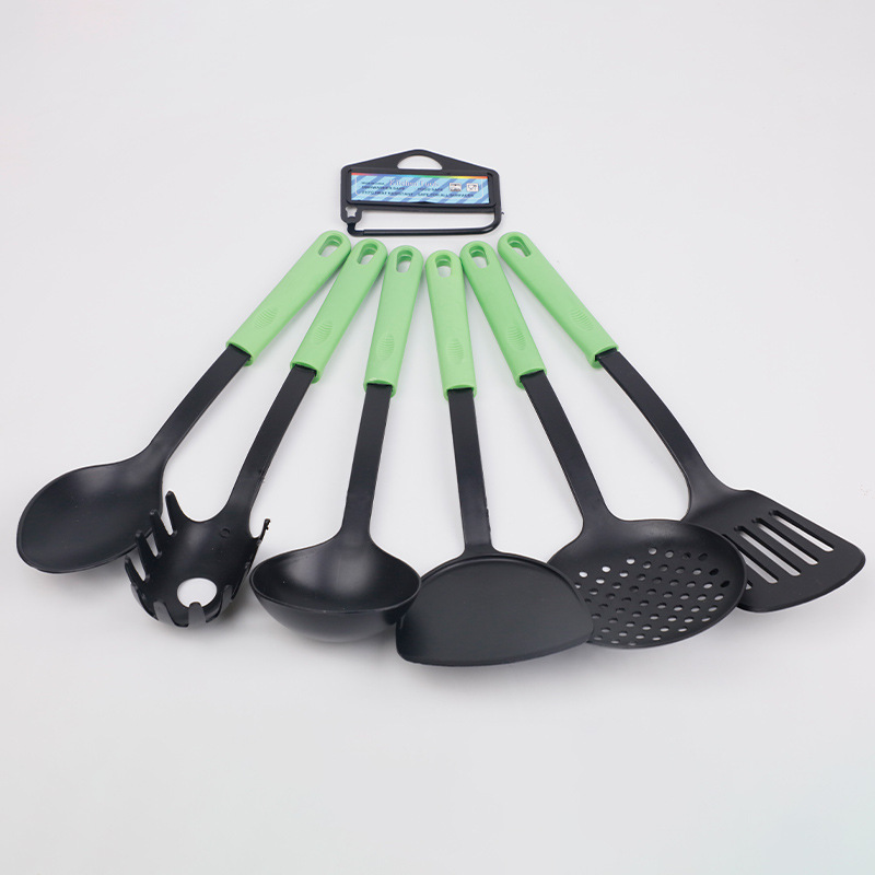 high temperature resistant pp non-stick pan spoon shovel handle tableware suit kitchen spoon nylon shovel kitchenware 6-piece set_voghion.com