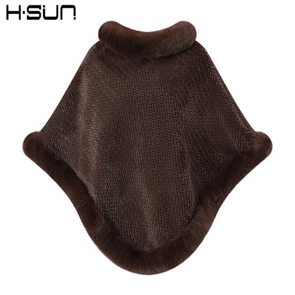 Capa tipo chal de otoño e invierno 2026, nueva bufanda de piel sintética de conejo, abrigo de punto para mujer, prenda exterior holgada y versátil. image 26