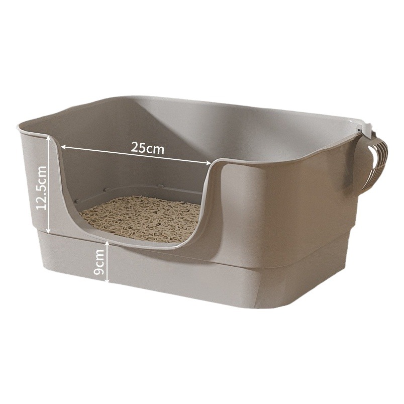 Caja de arena para gatos de gran tamaño grande abierto semi-cerrado gato inodoro anti-salpicaduras caja de arena para gatos Cuenca del gato suministros universales