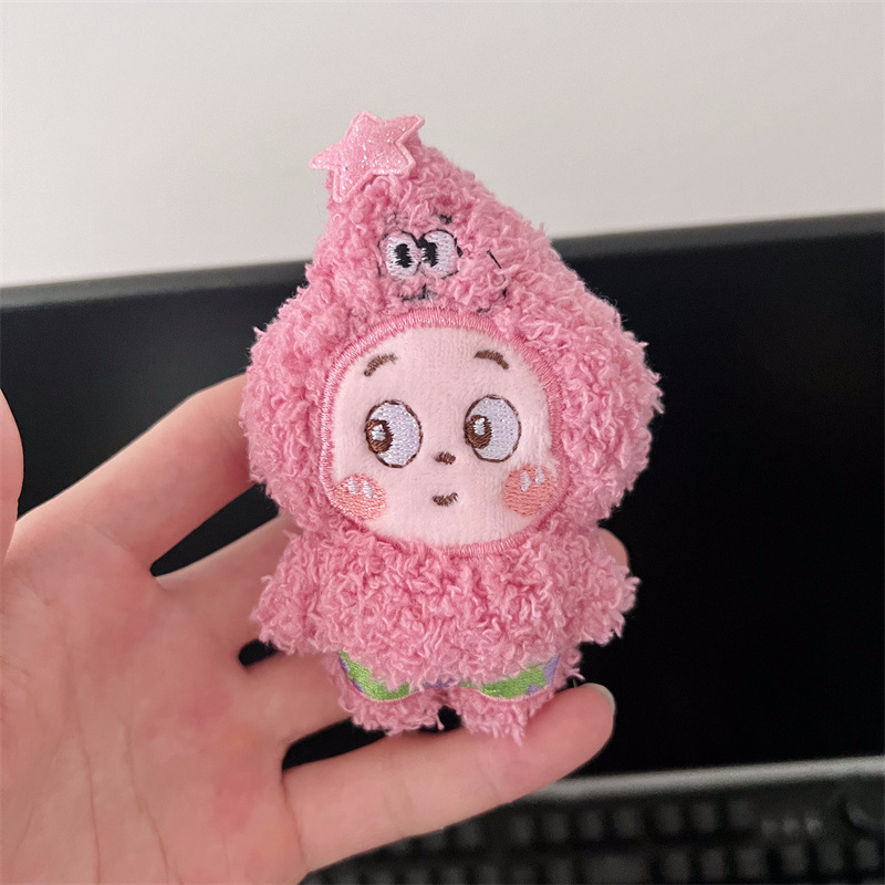 网红泡泡玛特星星人毛绒公仔配件卡通海绵宝宝派大星玩偶胸针diy|undefined