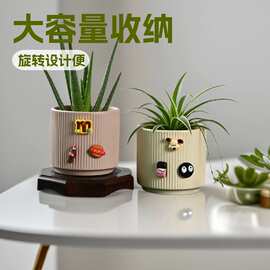 厂家直销陶瓷花盆 创意卡通贴花多肉绿植盆 蝴蝶兰专用盆批发