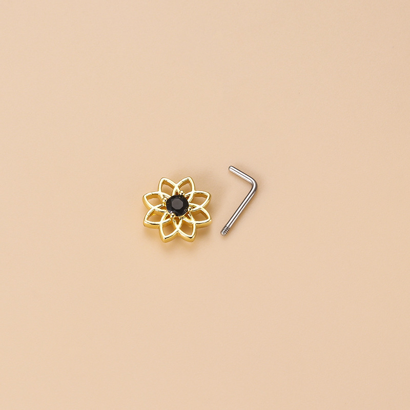 Geometric Pattern Women'S Gender Fashion Style 1 Piece 316L Stainless Steel Copper Artificial Pearls Zircon Nose Rings & Studs Geometric Waterproof Non Tarnish Surgical Steel