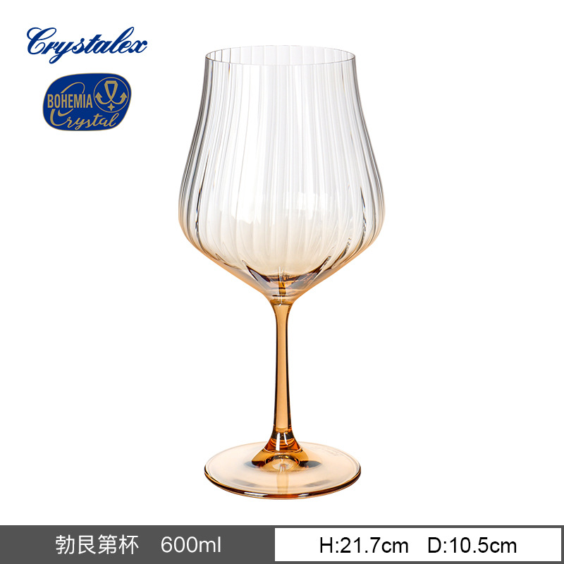 Vaso de cristal sin plomo importado de la República Checa, taza de pie alto vertical, simple nórdica, simple tulipán, vino tinto, agua doméstica image 15