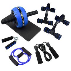 Cross-border silent ab wheel home set fitness seven-piece set for men's abdominal and arm muscle comprehensive training kit