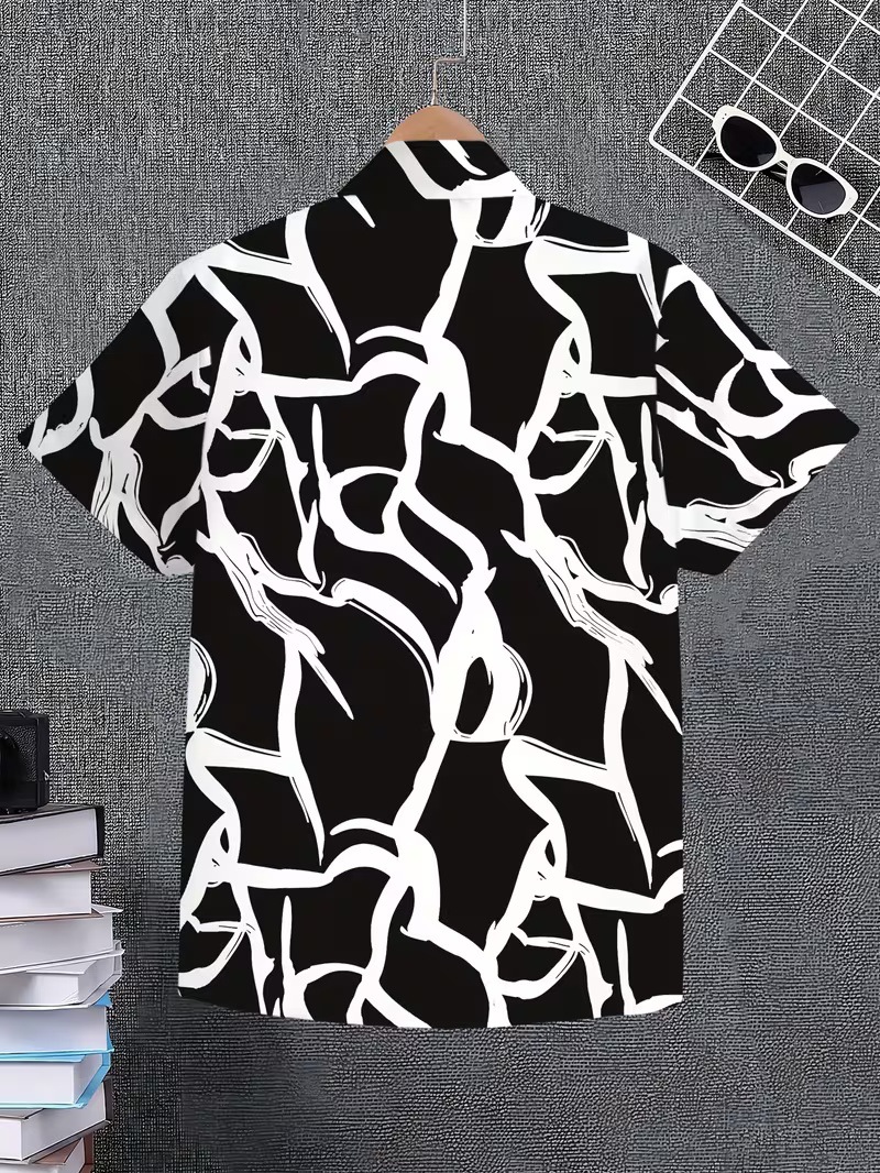 Fuente de fábrica de camisas transfronterizas con solapa casual impresión delgada camisa de flores hawaianas camisa para niños se puede diseñar