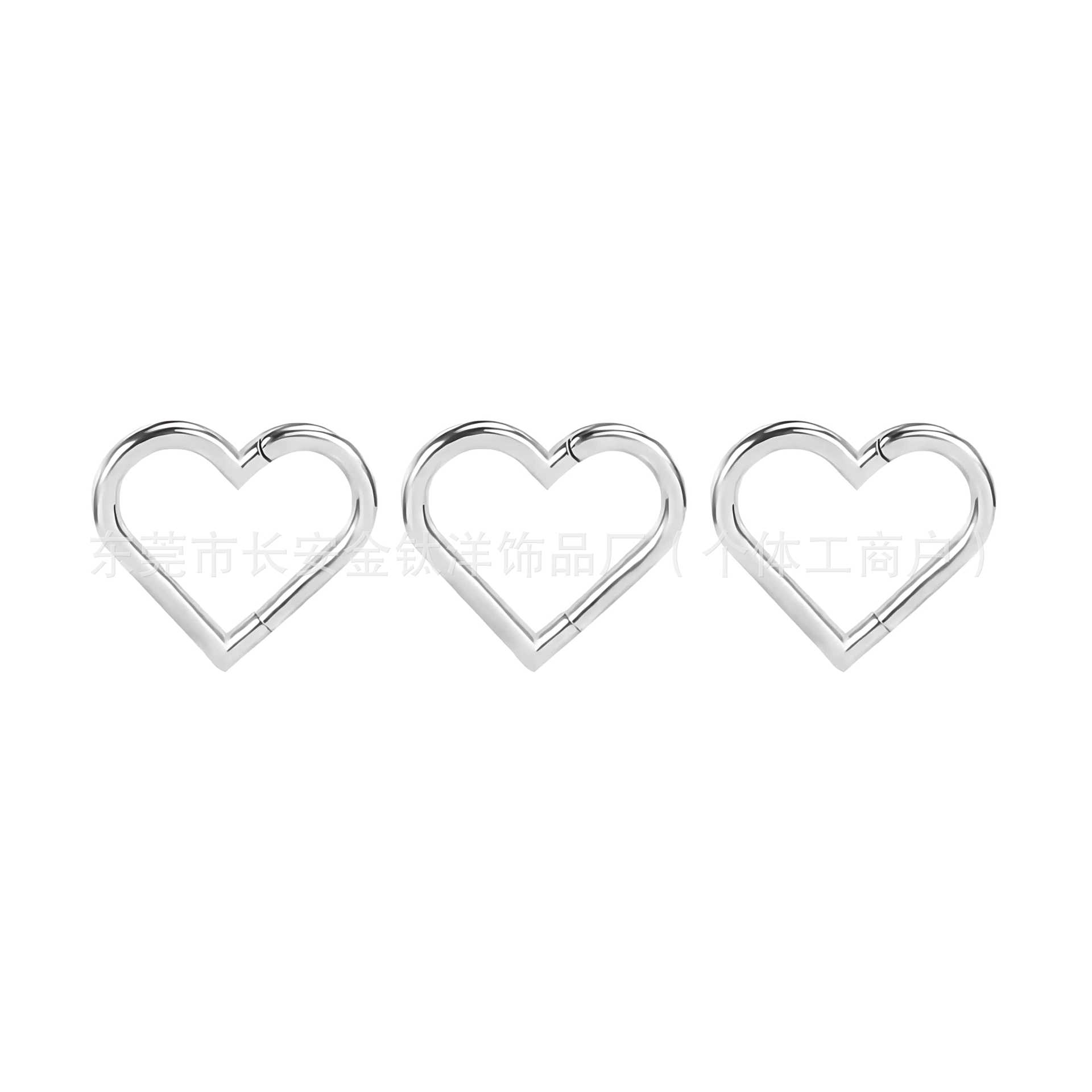 F136 Titanium Heart-Shaped Nose Ring Ear Bone Hoop Seamless Pinless G23 Alloy Body Piercing Jewelry detail image 7