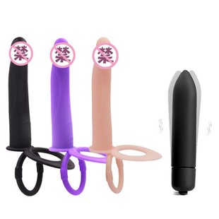 Silicone Anal plug 10-frequency vibration silicone simulation penis two-tube joint Amazon AliExpress WISH supply