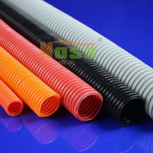 Black corrugated nylon plastic sheath hose opening nylon wire protection hose double Open wire protection hose