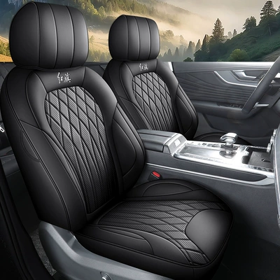 Hongqi hs5 special car seat cover all seasons universal full surround cushion leather breathable seat cover cushion seat cushion (Four Seasons Pad) - charming-night-black-standard-edition-rear-all-inclusive-sj-red-flag-hs5-only