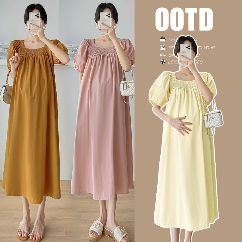 Real Shot of In-Stock 2026 Summer New Trendy Maternity Dress, Korean Style Fashion Princess Style Loose Simple Dress