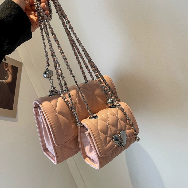 Цепочка, сумка через плечо, модная сумка через плечо, стиль Chanel, городской стиль