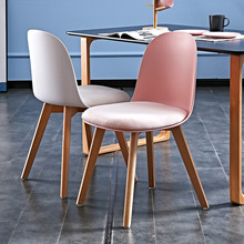 北歐椅子現代簡約餐椅家用化妝靠背凳子ins休閑椅實木懶人書桌椅