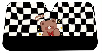 Sun shade – Visor - black-and-white-checkered-bear-sun-visor