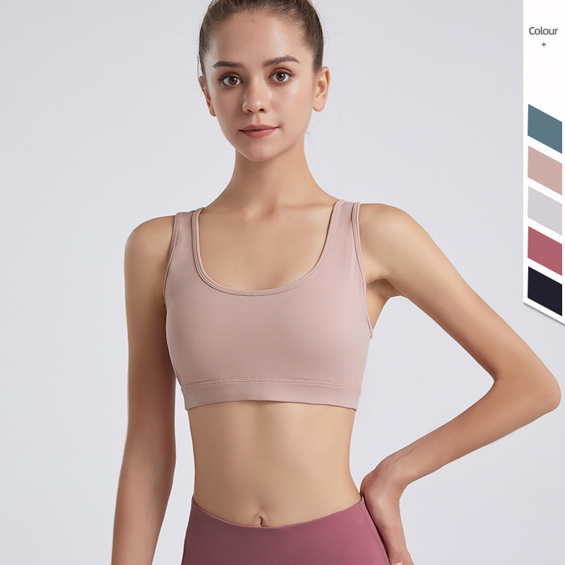 Nuevo estilo europeo y americano espalda breasted Sujetador deportivo ajustable yoga desnudo de las mujeres en forma de I belleza espalda fitness a prueba de golpes ropa interior