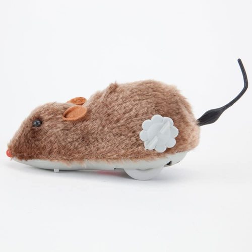 Cross-border Amazon best-selling new and unique clockwork plush mouse trick dog and cat pet toy that can run and wag its tail