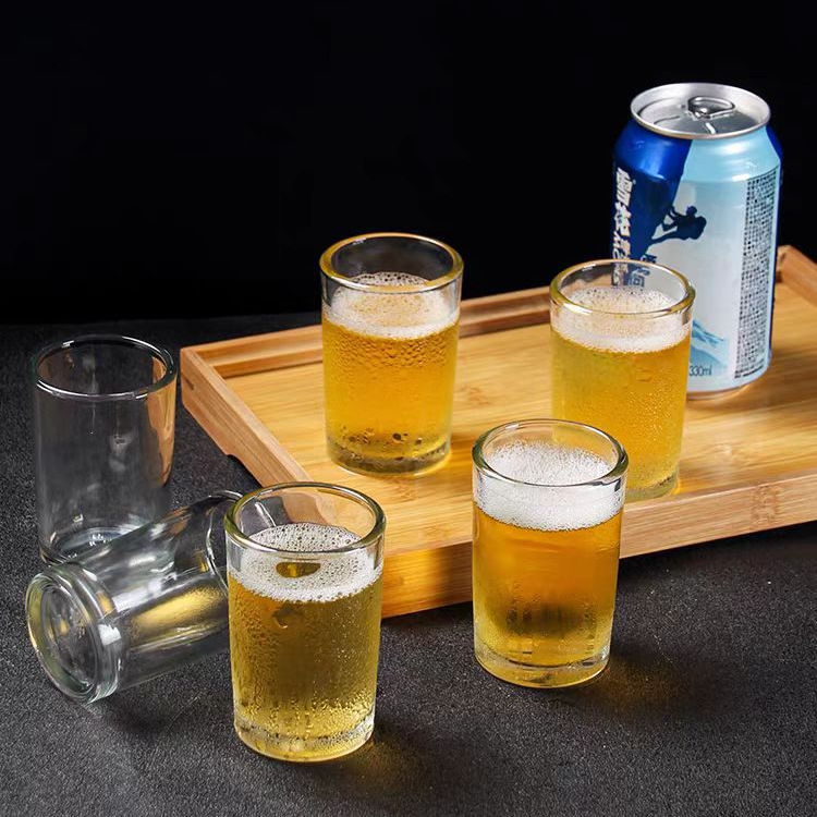 Temperado 1125 tazas de vidrio de boca recta tazas de vidrio de licor blanco tazas de cerveza caseras creativas tazas de vino gruesas