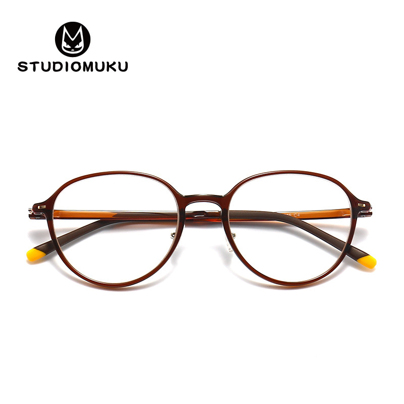 STUDIOMUKU mu gafas frescas gafas ultraligeras gafas de alta miopía marco grande marco redondo cara gafas marco image 6