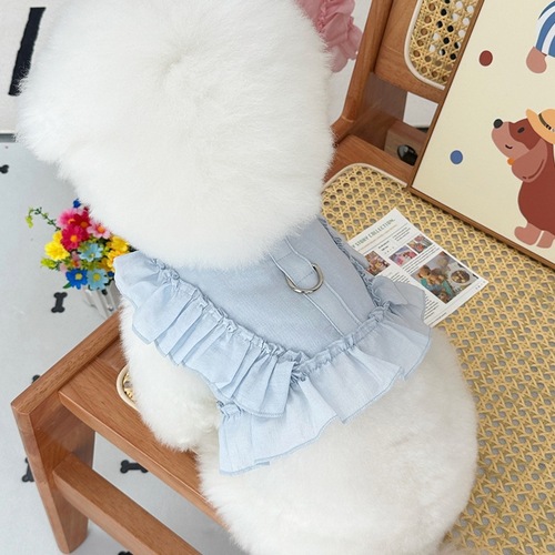 Japanese and Korean ins style pet dog cat clothes Teddy Bichon Bear VIP Yorkshire can pull the chest and back vest