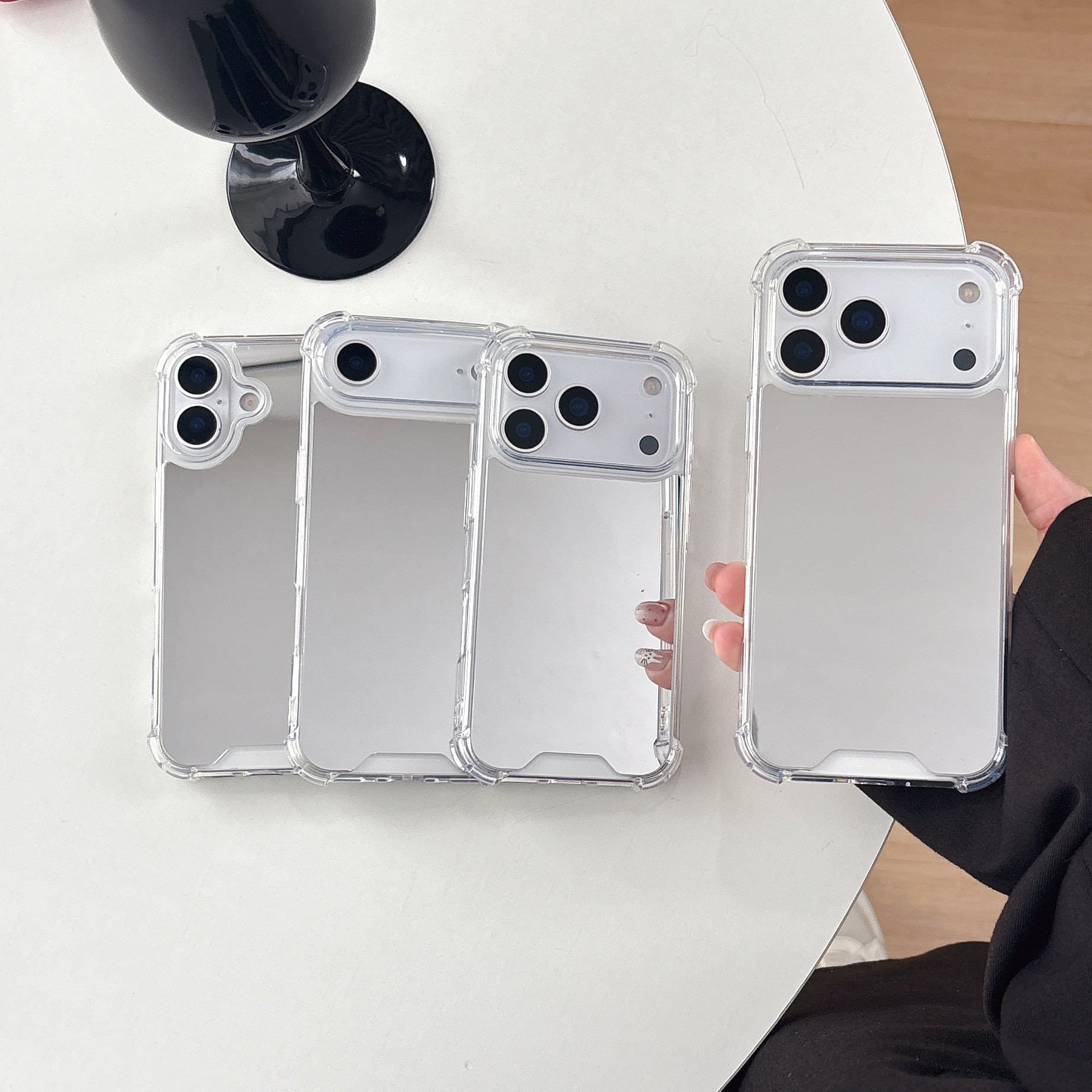 四角防摔电镀镜面17Pro适用iPhoneXR苹果8plus手机壳亚克力保护套