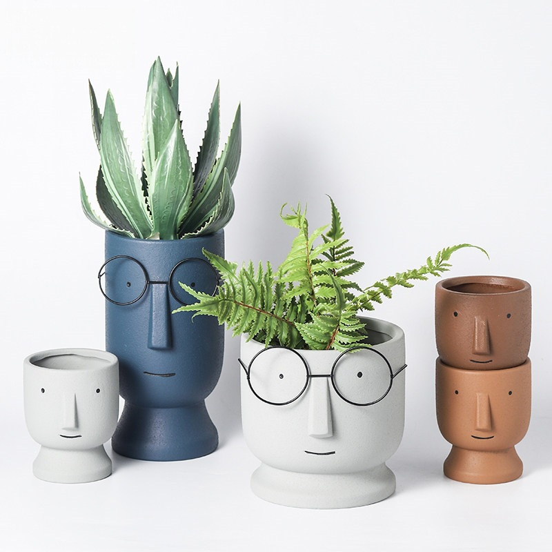 Nordic Minimalist Cartoon-Style Succulent Aloe Vera Cactus Plant Potted Indoor Home-Use Clay Pot with Holes for Ventilation Nordic Minimalist Cartoon-Style Succulent Aloe Vera Cactus Plant Potted Indoor Home-Use Clay Pot with Holes for Ventilation