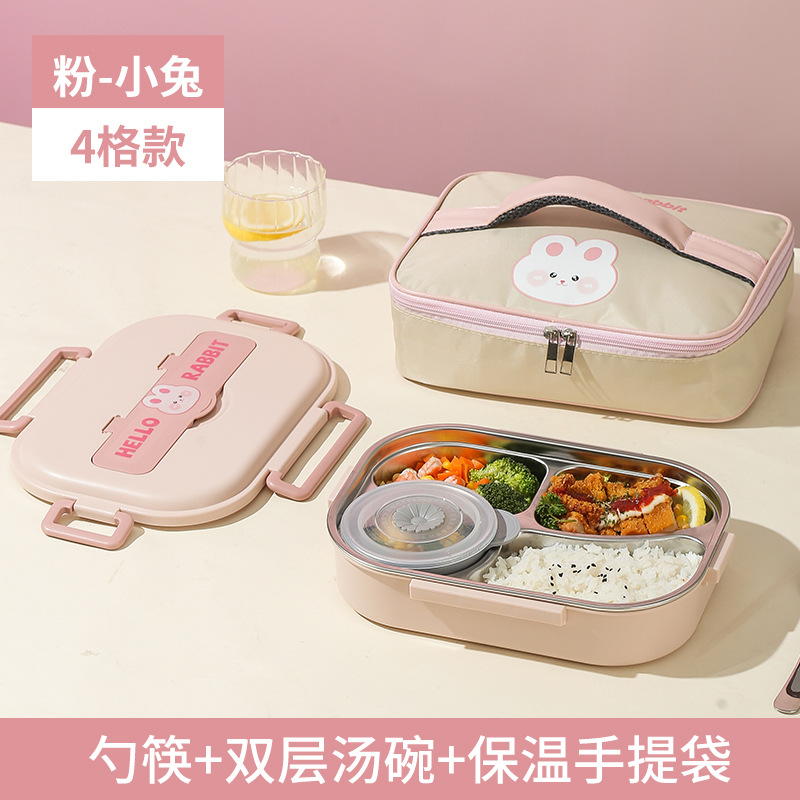 304 de acero inoxidable compartimiento aislado caja de almuerzo estudiante separado sellado caja de almuerzo con tapa caja de almuerzo cuatro rejilla cinco rejilla