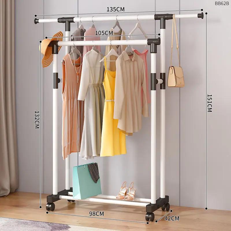 percha de ropa tipo piso para uso doméstico de alto grado colgar prendas de ropa rack varilla telescópica especial para balcón edredón