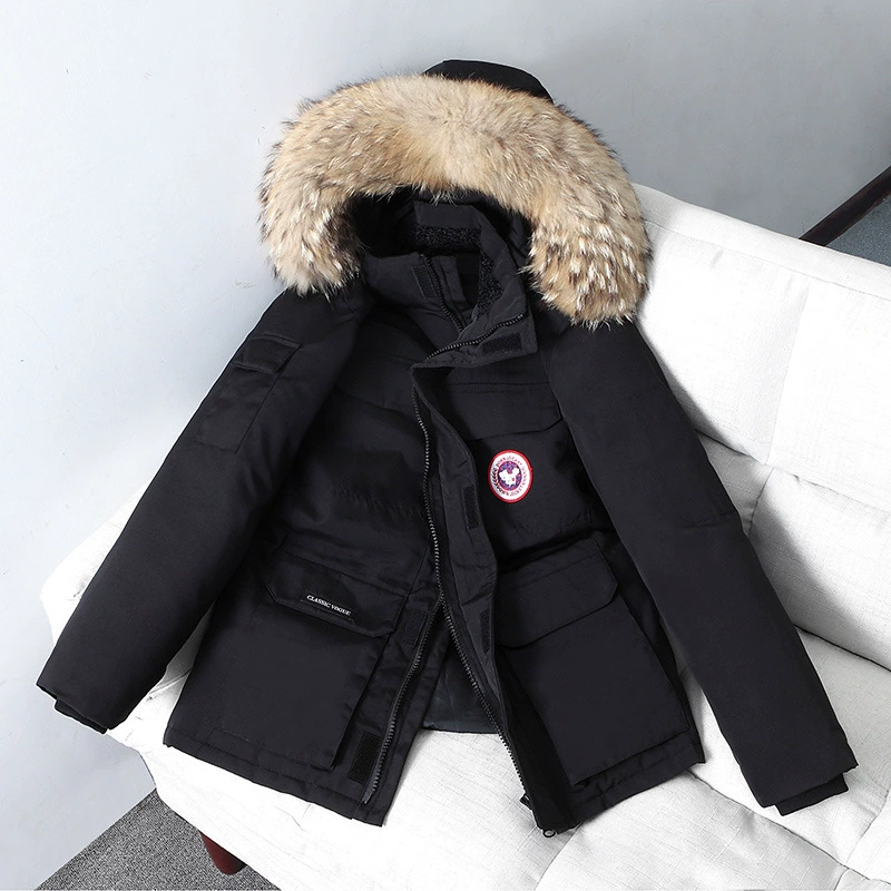 Зимняя маленькая короткая пуховка, бархатный теплый худи, oversize, утиный пух