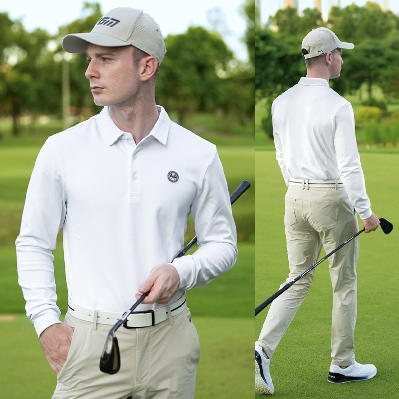 Áo thun dài tay golf nam PGM vải chức năng nhanh khô thoáng khí — YF445 màu xanh hải quân, YF445 Đen Xanh Navy, YF445 màu xanh nhạt, YF445 màu xám