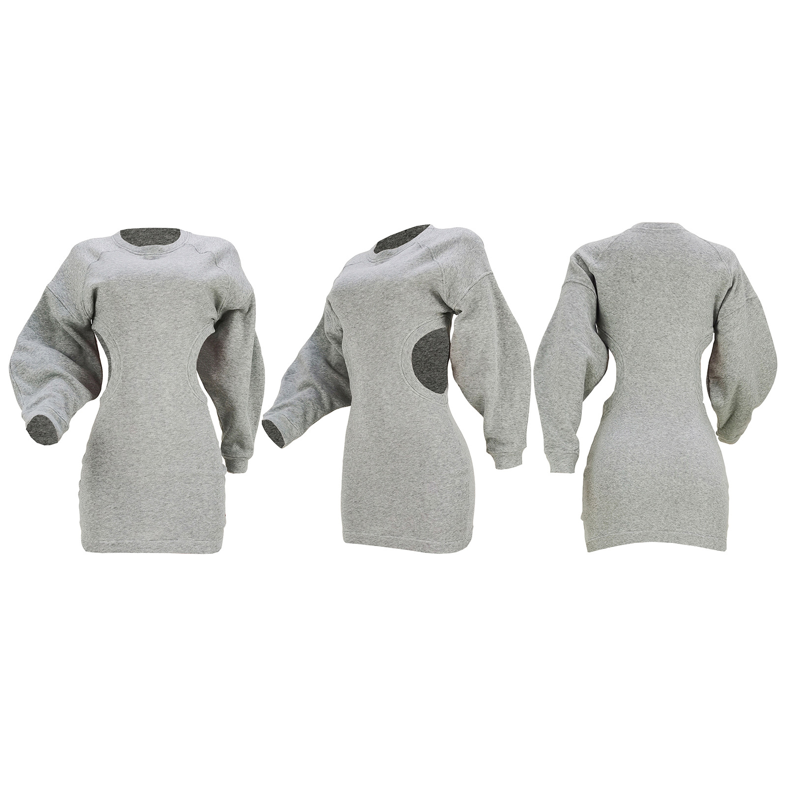 hollow round neck lantern sleeve sweatshirt dress NSYFC111913