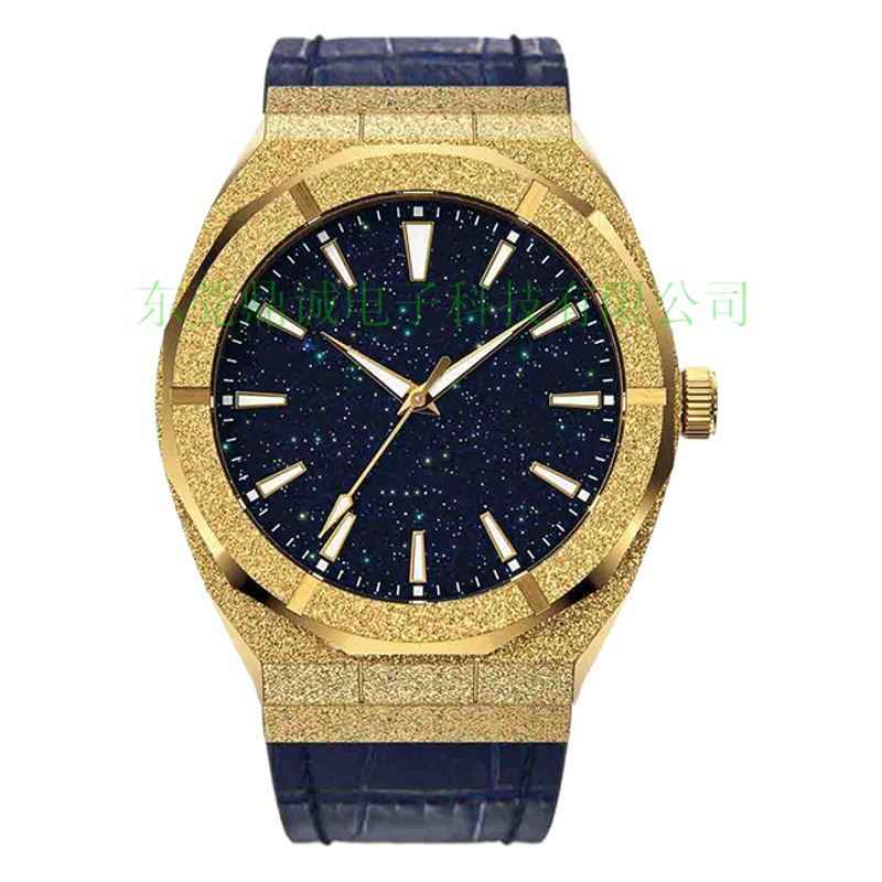 Nuevo reloj de cuarzo de acero inoxidable PR transfronterizo oro acero reloj de arena luz nocturna estrella reloj de hombre literalmente un
