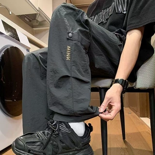 工装裤男生夏季美式降落伞兵裤子高街潮牌宽松直筒户外冲锋休闲裤