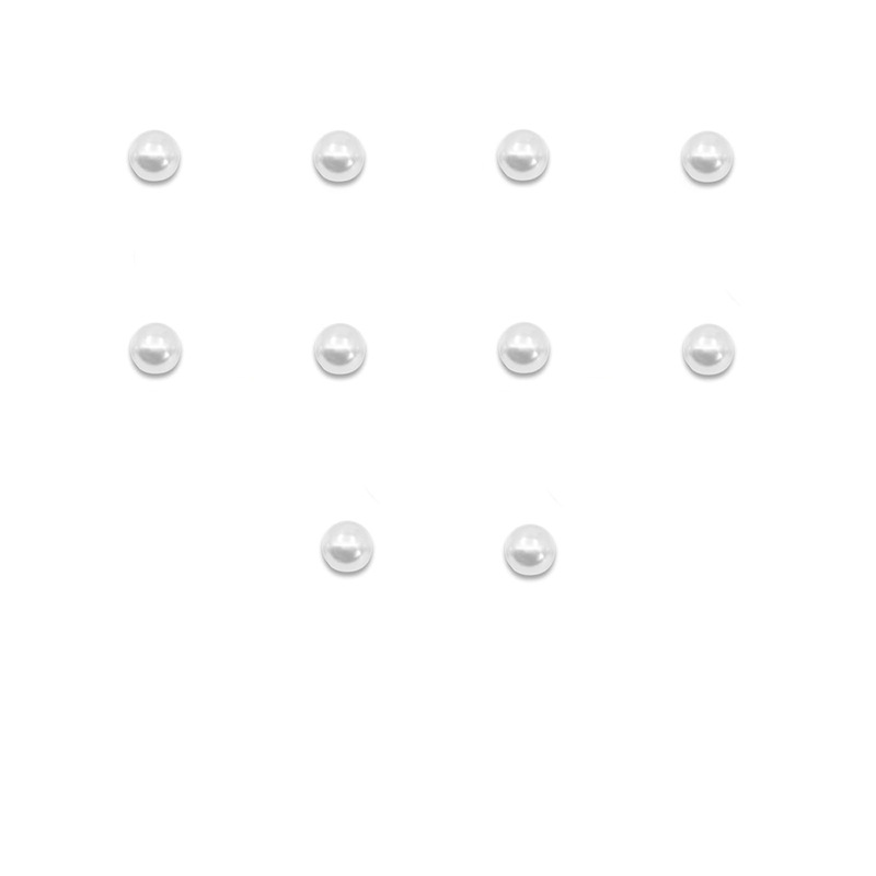 오프 화이트 색상의 고광택 진주 신발 버클 12개