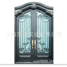 上海厂家焊接金属推拉玻璃门 铁艺电动双开门移门入户单开门