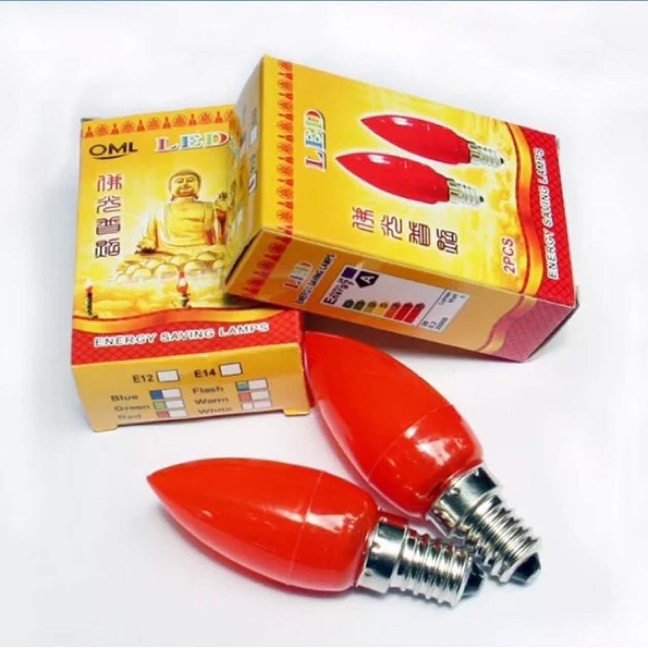 LED财神灯泡e12蜡烛灯红色神台led供神灯吉祥招财灯电蜡烛