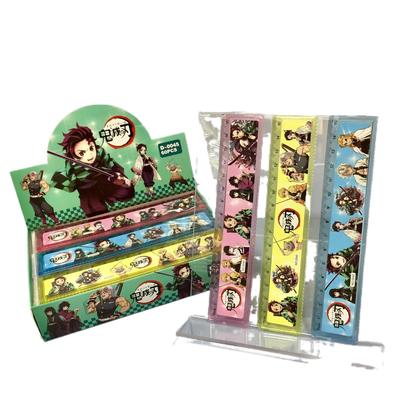 鬼灭卡通文具学生学习用品15CM直尺塑料15厘米波浪线绘图尺批发|ms