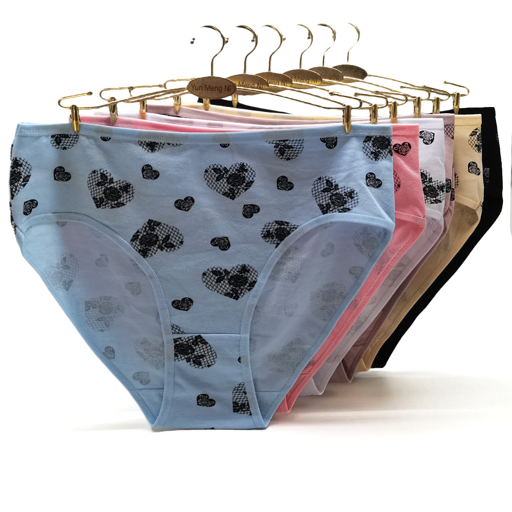 Foreign trade women's plus size printed underwear women's plus size Mummy pants factory supply cross-border foreign trade wholesale cotton underwear