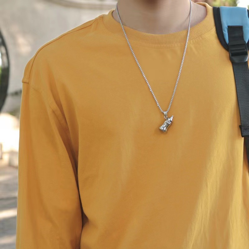 Süße kleine Milchflaschen-Halskette, personalisiertes Hip-Hop-Street-Crowd-Design, Kinderanhänger, trendig für Männer und Frauen_voghion.com