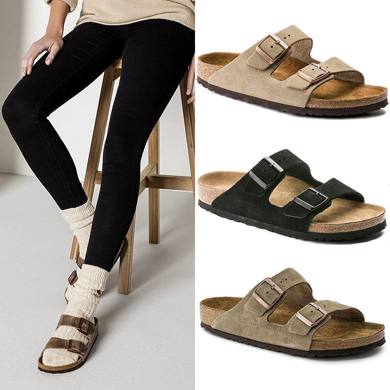 Full Cowhide~Birkenstock Shoes 2026 Spring/Summer New Retro Cork Flat Birkenstock Sandals for Men and Women