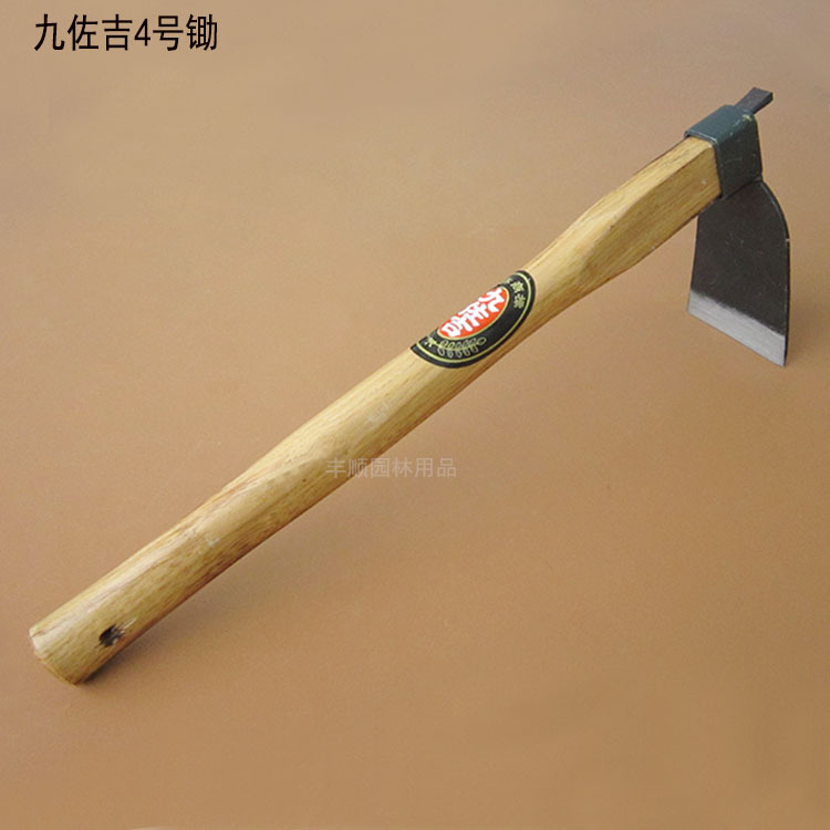 九佐吉木柄焊接4号锄头全钢短柄菜工具园艺花园开垦宽锄|防脱农具