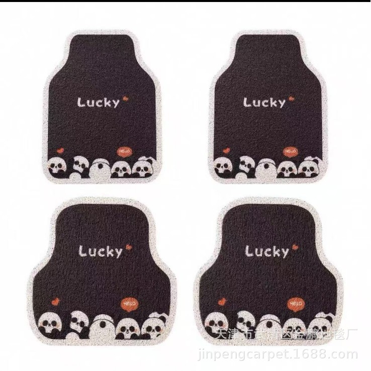 Car Floor Mats with Wire Loops, Cartoon Design, Anti-Dirt, Non-Slip, Special-Shaped, Wear-Resistant, Easy to Maintain, Suitable for Electric Vehicles