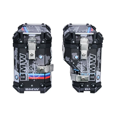 38L Right Exhaust Side Box Motorcycle Universal Aluminum Alloy 45L Tail Box Waterproof Three-Box Anti-Theft Travel Storage Box (Motorcycle trunk) - bmw-decal-black-right-side-38l-saddlebag