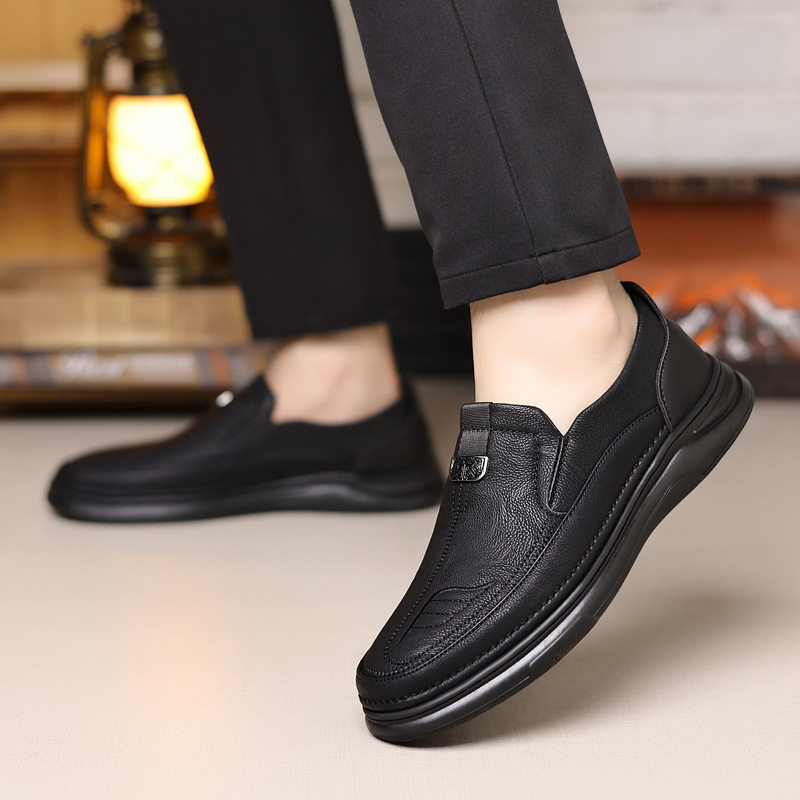 Giày lười nam da mềm mũi nhọn đế thấp chống trượt, kiểu mới phong cách casual — 998