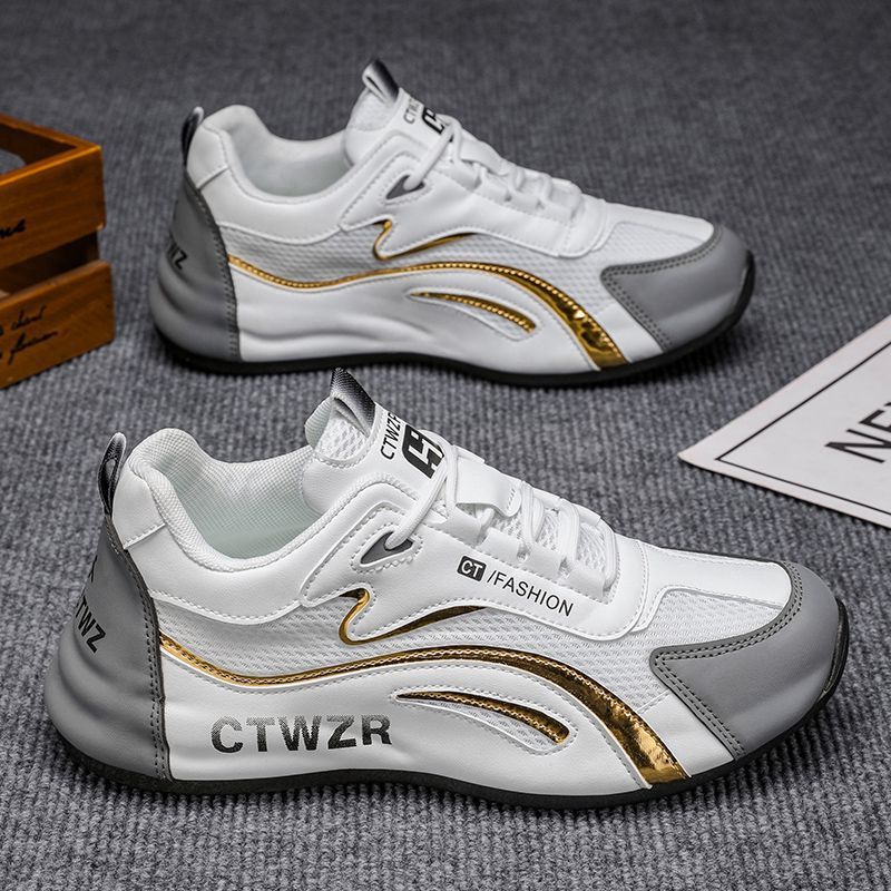 Zapatos de hombre 2025 verano nuevo estilo ligero zapatos casuales deportivos transpirables y desodorantes zapatos de malla zapatos de suela gruesa todo-fósforo