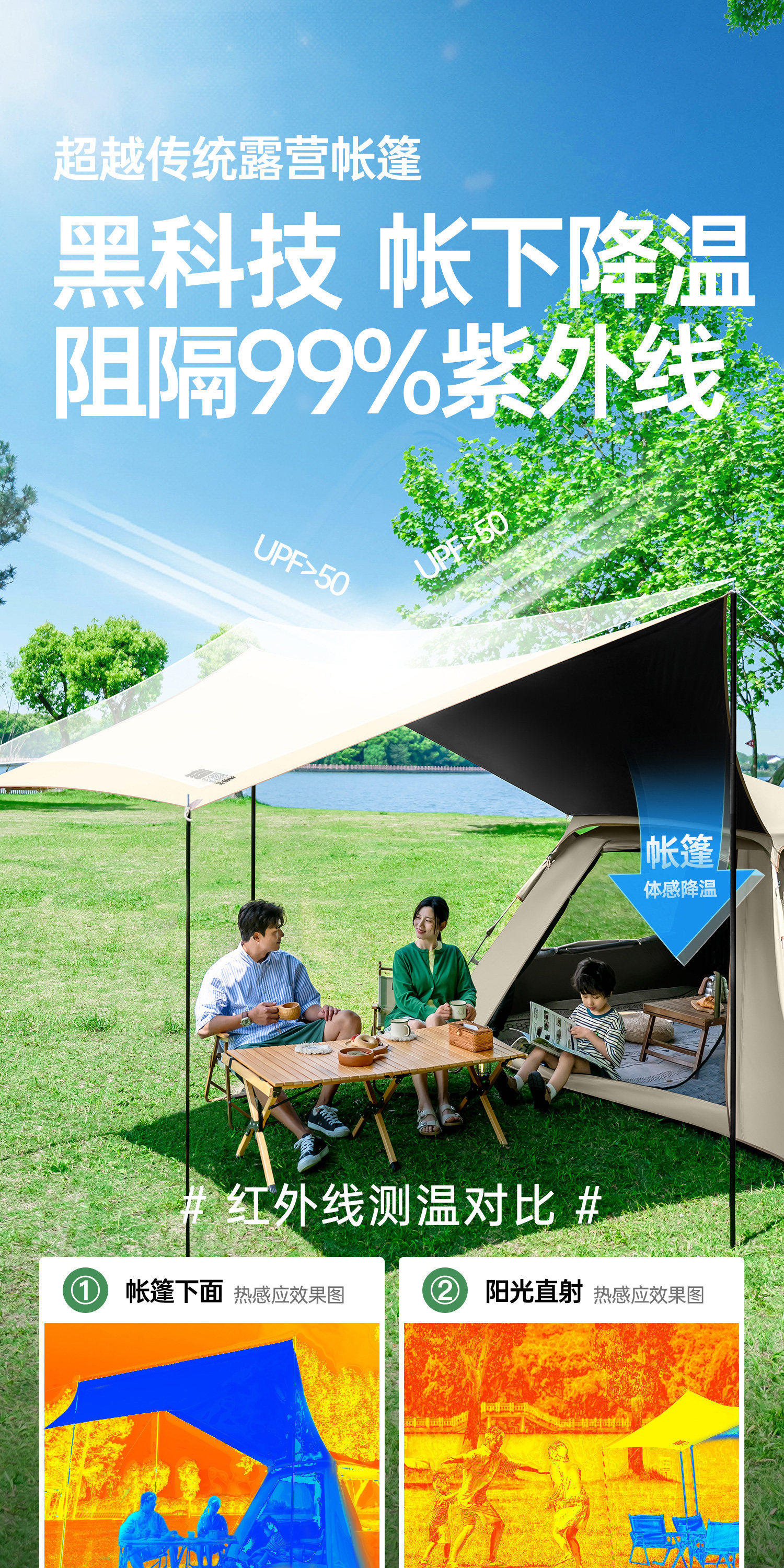 Explorer tent for 3-4 people, outdoor automatic quick-open tent for park camping, outdoor sun protection and windproof fabric, camping sunshade