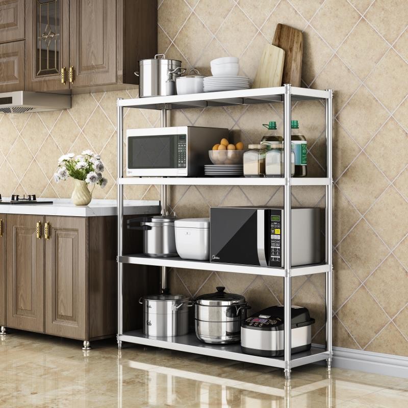 Stainless steel shelf storage rack multi-layer home kitchen shelf cabinet multi-functional storage rack floor-standing storage rack