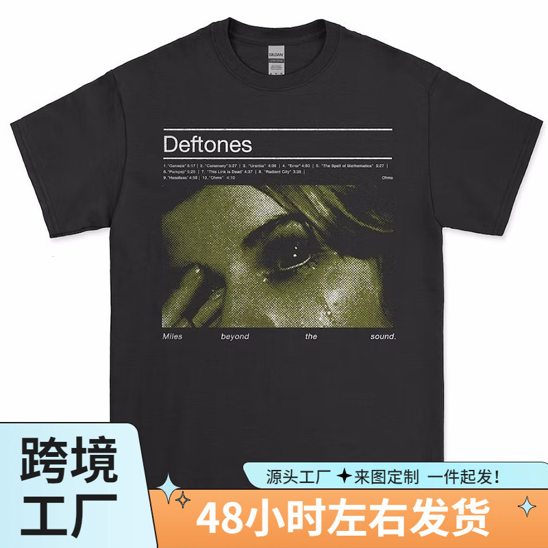 Vintage Loose Men T-Shirts Horror Deftones Skull t Shirt Ca