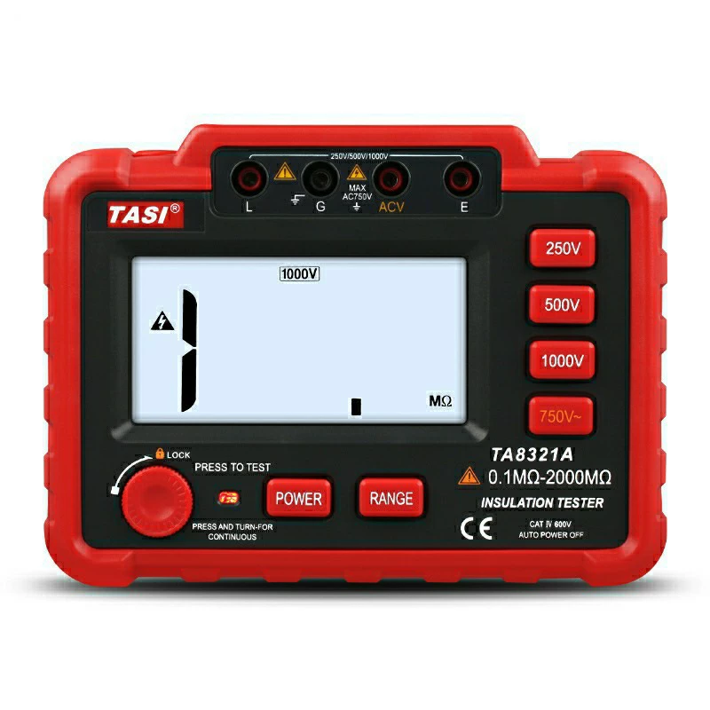 Tians цифровой шейкер TA8321A электронный мегерометр цифровой дисплей Изоляционный резистор 1000V/2500V