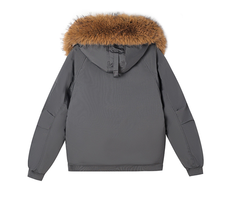 Wasserabweisende Pufferjacke für Herren/Damen – Wintermantel mit Kapuze und abnehmbarem Waschbärpelzbesatz (S-XXL) – Skifahren & Pendeln in der Stadt_voghion.com