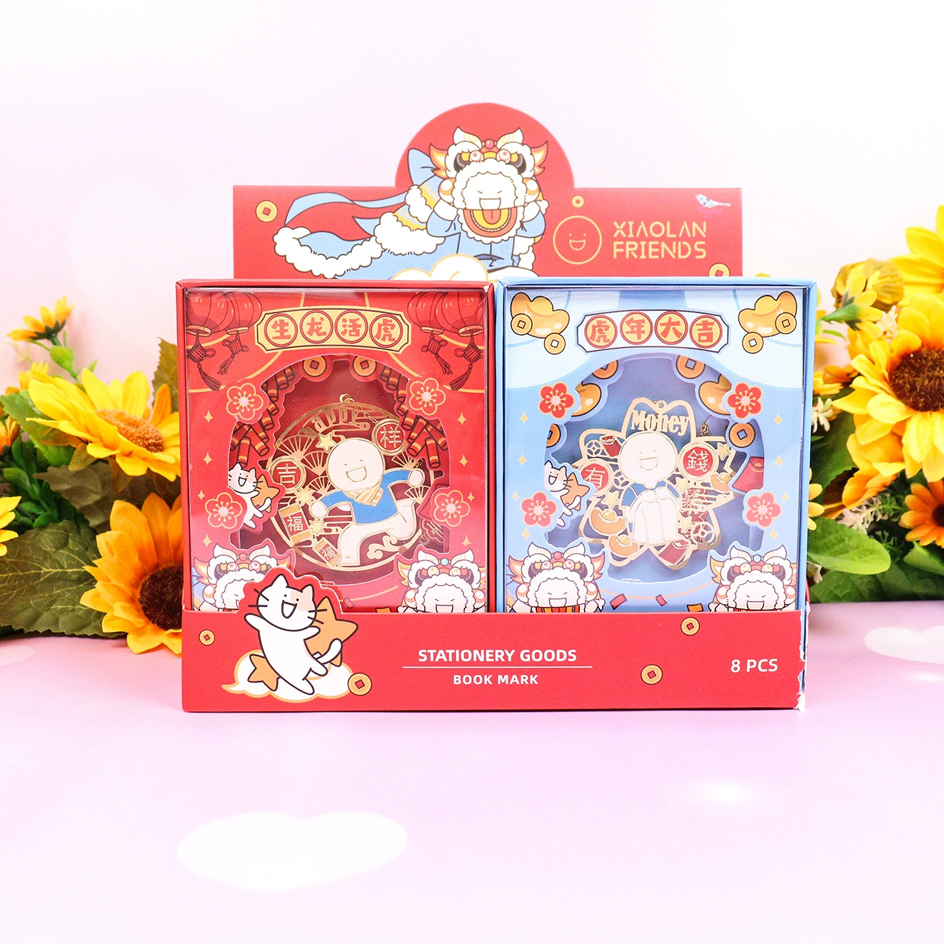 [ Cute cartoon metal bookmark cultural and creative hollow genuine guarantee gift box packaging gift preferred national trend now]