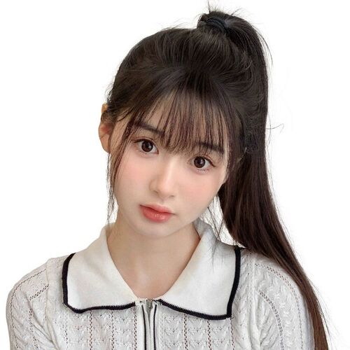 Wig with front fringe, lace front, invisible, lightweight, fluffy, natural hair piece for women.